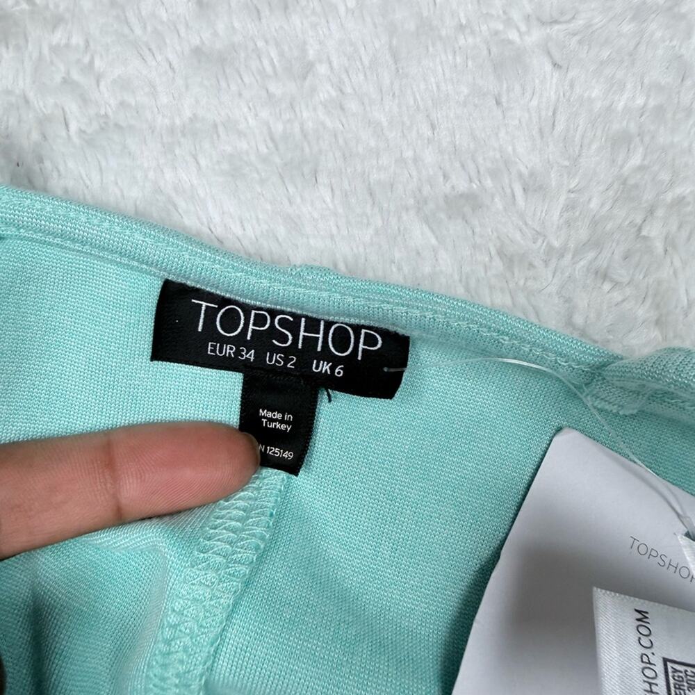 TOPSHOP Aqua Cropped Tank Top - Picture 5 of 5